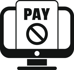 Sticker - Online pay icon simple vector. Card error. Sale internet