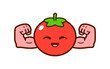 Cute Strong Tomato Character Illustration