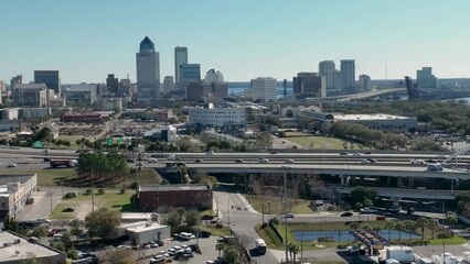 Wall Mural - Aerial view of downtown Jacksonville, Florida.