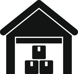 Poster - Warehouse stack icon simple vector. Return box. Service shipment