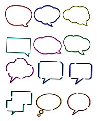 Poster - Chat icon and easy to use! Set of speech bubbles