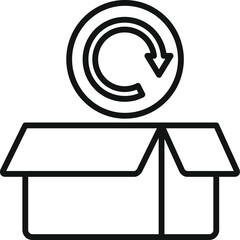 Wall Mural - Return empty box icon outline vector. Parcel product. Secure store