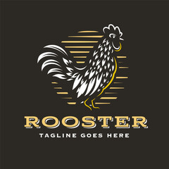 Poster - isolated rooster logo. chicken poultry logo design template