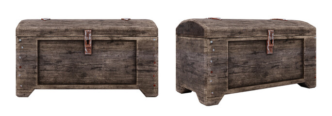 Wall Mural - Wooden chest isolated