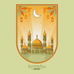 Wall Mural - Islamic greeting for ramadan and eid template design