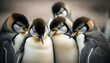 Penguins Huddling Together in Antarctica Generative AI