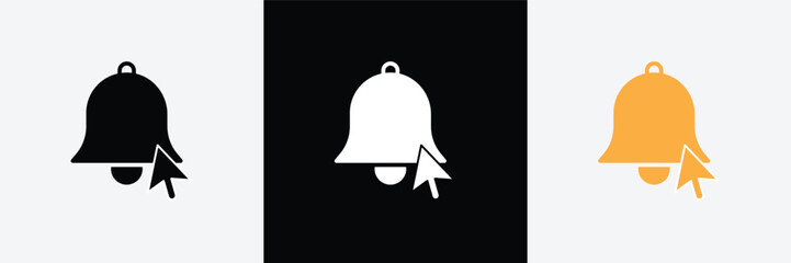 Poster - notification icon set. bell with cursor icon collections symbol, vector illustration