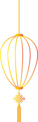 Wall Mural - oval lantern in traditional chinese style with gradient golden color, line version