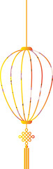 Wall Mural - Chinese traditional style, gradient golden yellow, oval lantern with patterns, line version