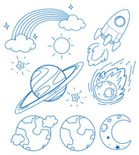 Simple Doodle Children Drawing Space
