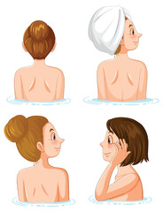 Poster - Collection of women enjoying spa treatments