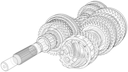Aufkleber - Gearbox sketch