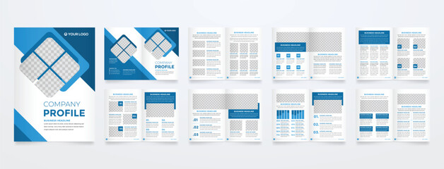 Wall Mural - business brochure template with clean style and modern layout use for business profile and presentation