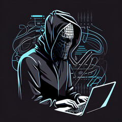 Wall Mural - Anonymous hacker. Concept of hacking cybersecurity, cybercrime, cyberattack, etc.