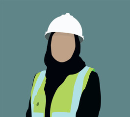 Arabic woman wearing engineer
 dress