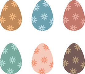 Wall Mural - set of 6 Easter egg Vector image or clipart