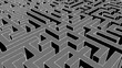 20 by 20 orthogonal maze 3d render illustration image. Endless maze concept, labyrinth background 3d rendering.