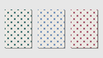 Set of seamless Hong Kong traditional vintage pattern style floor textured background.