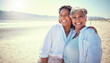 © Jesse Bettencourt/peopleimages.com - Mother with her adult daughter at the beach while on a vacation, weekend trip or summer getaway. Happy, smile and woman embracing her senior mom by the ocean while on a tropical holiday or adventure.