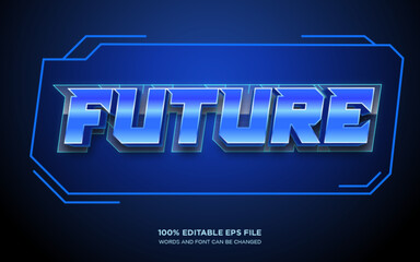 Wall Mural - Future 3D editable text style effect	

