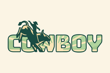 Wall Mural - Wordmark Cowboy Logo