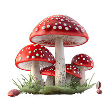 Fly Agaric Mushrooms, Transparent Background Png