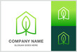 Green House Leaf Architecture Business Company Stock Vector Logo Design Template