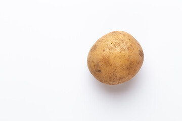 Wall Mural - Potatoes isolated on white background. Flat lay. Top view.