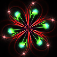 Fototapete - Abstract fractal background 3D illustration ornament, beautiful digital wallpaper, fractal picture for postcard template, poster, banner, backdrop, image decoration