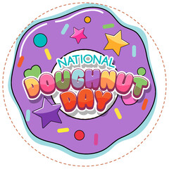 Canvas Print - Happy doughnut day in June logo