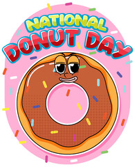 Canvas Print - Happy doughnut day in June logo