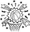 Doodle style basketball sports, vector illustration