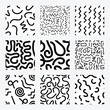Squiggly wiggly lines swatch collections. Abstract pattern. Seamless repeat vector pattern