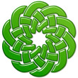 Circular Celtic sign, Irish green. Symbol made with Celtic knots to use in designs for St. Patrick's Day.