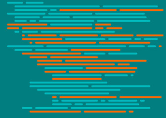 code on screen vector illustration, flat cartoon coding lines simulation
