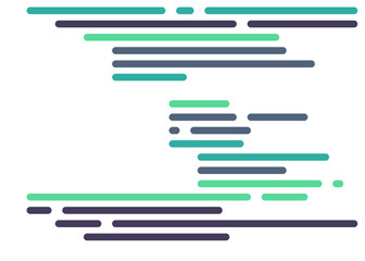 Code on screen vector illustration, flat cartoon coding lines simulation