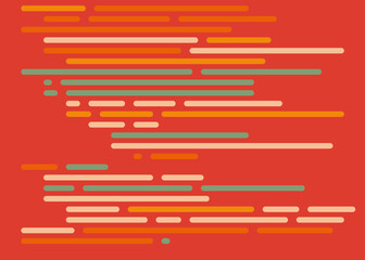 Code on screen vector illustration, flat cartoon coding lines simulation