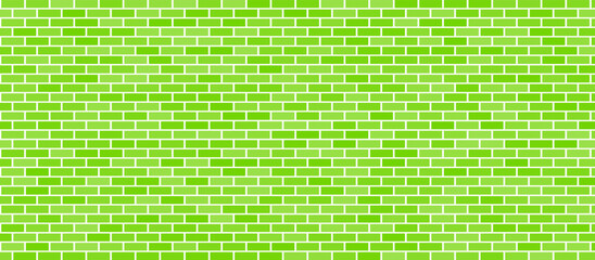 Fototapete - Green bricks wall. Wallpaper Background Vector illustration.