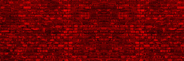 Aufkleber - Red realistic brick wall seamless Vector illustration background - texture pattern for continuous looping replicate. Solid and flat color design.