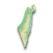 3d isometric relief map of Israel