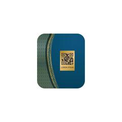 Poster - Barcode qr label and tag islamic theme design