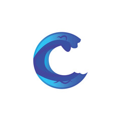 Poster - Wave and tide blue icon clipart