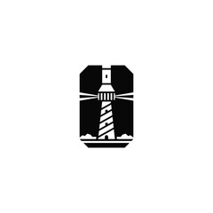 Canvas Print - Lighthouse and flashlight. Logo combination design.