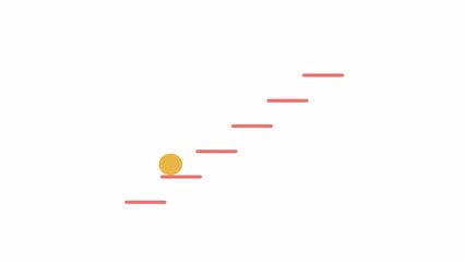 Fototapete - Animated climbing ladder indicator. Bouncing ball. 4K video footage with alpha channel transparency. Website preloader. Download, upload progress. Simple loading icon animation for web UI design