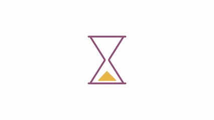 Fototapete - Animated sand timer indicator. Sandglass watch. 4K video footage with alpha channel transparency. Website preloader. Download, upload progress. Simple loading icon animation for web UI design