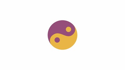 Fototapete - Animated spinning yin yang indicator. Energies balance. 4K video footage with alpha channel transparency. Website preloader. Download, upload progress. Simple loading icon animation for web UI design