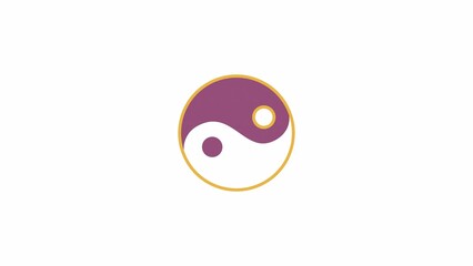 Fototapete - Animated yinyang harmony indicator. Chinese taoism. 4K video footage with alpha channel transparency. Website preloader. Download, upload progress. Simple loading icon animation for web UI design