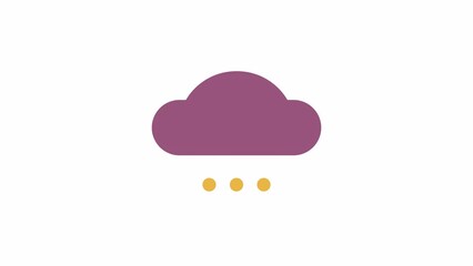 Fototapete - Animated cloud with drops indicator. Raining droplets. 4K video footage with alpha channel transparency. Website preloader. Download, upload progress. Simple loading icon animation for web UI design