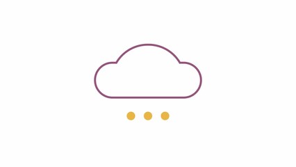 Fototapete - Animated blank rain cloud indicator. Computing service. 4K video footage with alpha channel transparency. Website preloader. Download, upload progress. Simple loading icon animation for web UI design