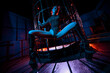 © chaossart - Young asian woman posing near cage bdsm style portrait